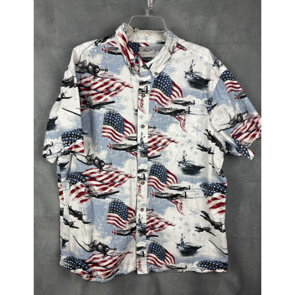 American Legacy Patriotic Shirt Size Mens 2XL USA Flag Military Aircraft Veteran - Picture 1 of 16